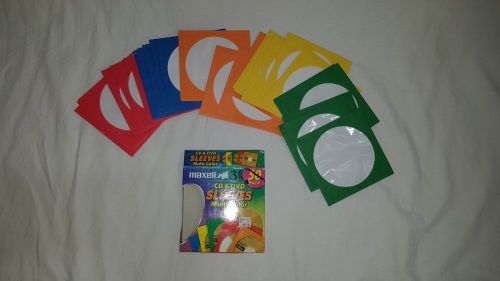 Maxell CD-401 Multi Color CD &amp; DVD Sleeve 38 Pack