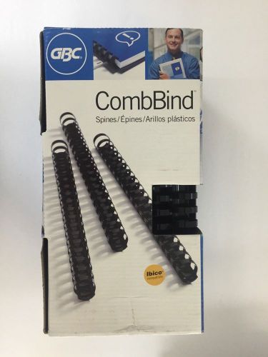 GBC CombBind Spines, 1 Inch, 220 Sheets, Black, 50 Pk (15233) sj18nl