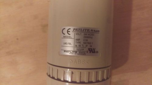 Patlite LME-FBL Light Tower 3 Light 24v AC/DC AMP .3A Type ta 60  Rating 1 IP 54