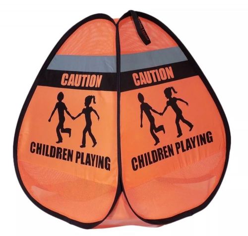 3D Cone Sign Alert Safety Caution Children Playing Tent Pop Up Design Outdoor