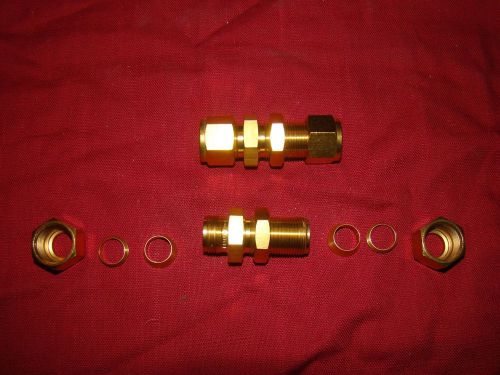 2 NEW Swagelok Brass 1/2&#034; tube x 1/2&#034; tube tubing union fitting B-810-6