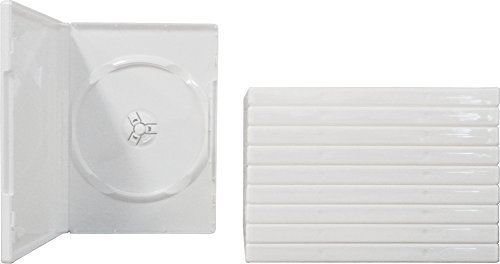 CheckOutStore 10 STANDARD Solid White Color Single DVD Cases