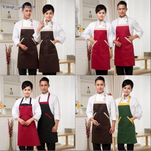 1pc double shoulder strap sleeveless aprons unisex kitchen waitress apron long for sale