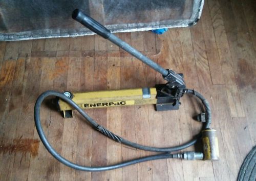 Enerpac Manual Hydraulic Pump P392, 10 Ton Power Ram RC 102 with  6 foot Hose