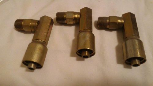 (3) Parker Hydraulic Hose Fittings 11L43-8-8