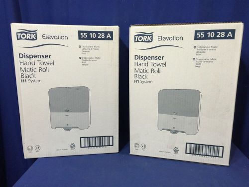 Lot of 2 Tork Matic Hand Towel Dispenser Roll Black H1 551028A New Old Stock