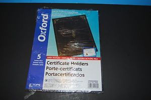 Lot of Four (4) Oxford Linen Texture Certificate Holders 5 per pack Letter Size