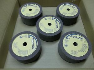 NEW Norton 57A46-L8VBE 5-Piece Grinding Wheels 6&#034; x 3&#034; x 20 Rim: 3/8&#034; Back: 3/4&#034;