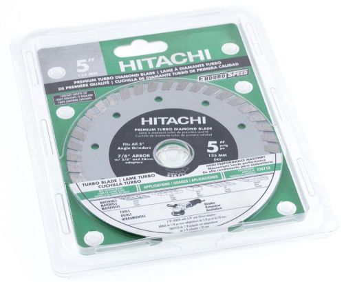 Hitachi 728710 5-inch dry cut turbo diamond saw blade for concrete and masonry for sale