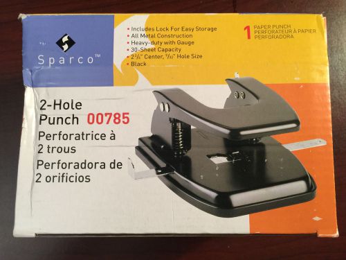 New sparco heavy duty 2 hole punch 30 sheet capacity black 00785 spr00785 for sale