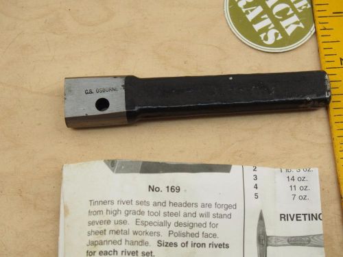 C.S. Osborne &amp; Co. 169-2 Tinner&#039;s Rivet Setter, Sheet Metal Hand Rivet Set Tool