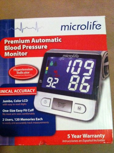 MicroLife Premium Automatic Blood Pressure Monitor New LCD Clinical Accuracy
