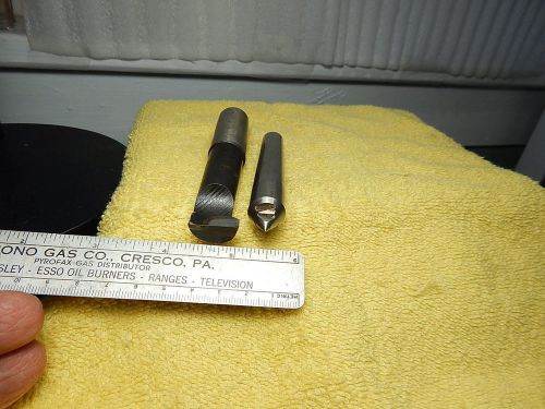Tapered unmarked lathe dead center morse taper &amp; &#034;spi&#034;660.3 cutting bit 3/4&#034; for sale