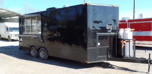 Concession trailer 8.5 x 18 black food event catering for sale