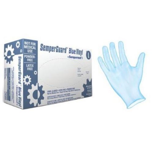 100-1000 Blue Vinyl Gloves, Food Prep Cleaning, Powder Free, 4.0 Mil sizes M-XL