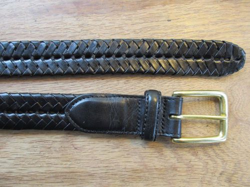 Brighton Men&#039;s Black Double Braided 1.25&#034; wide Leather Belt  34&#034; (40&#034; long) Med