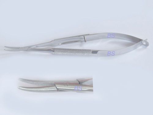 SS micro Needle Holder curved 11mm long jaws with lock Ophthalmic Instrument