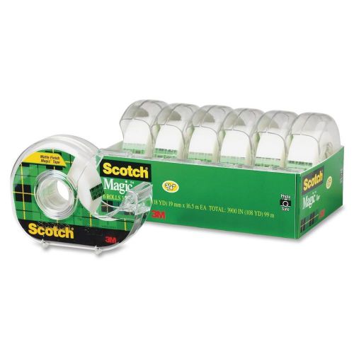 Scotch Magic Tape and Refillable Dispenser 3/4 x 650 Inches 6-Pack (6122)