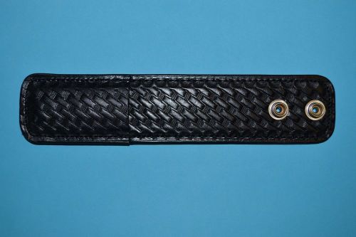 Boston leather 5498-3 basketweave double wide belt keeper w/ key slot for sale