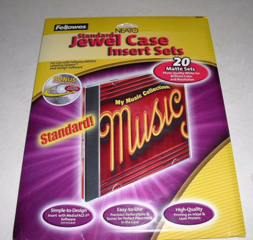 Standard Jewel Case Insert Sets - Fellowes Neato ~20 Matte Sets - NEW