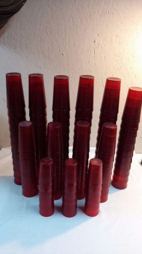 Huge Mixed Lot of Red Restaurant Tumblers, Glass, Carlisle Plastic