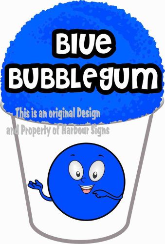 Blue Bubblegum Decal 7&#034; Shave Shaved Ice Sno Cone Italian Ice Concession Food