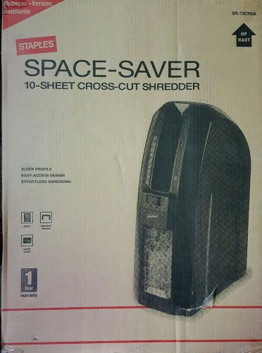 Staples Brand Space-Saver 10-Sheet Cross-Cut Shredder, Black SPL-TXC10UA