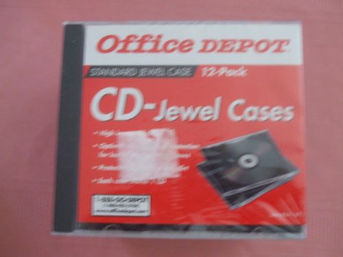 OFFICE DEPOT 12 PACK CD JEWEL CASES-STANDARD SIZE-MUST HAVE-L@@K
