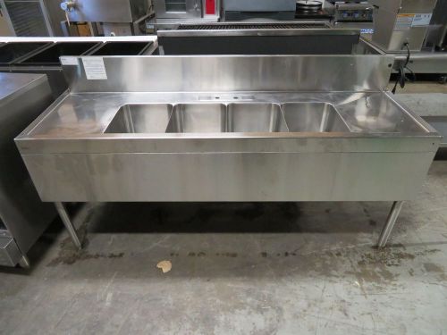 Glastender FSB-72-S | 72&#034; Four Compartment Bar Sink, Stainless Steel