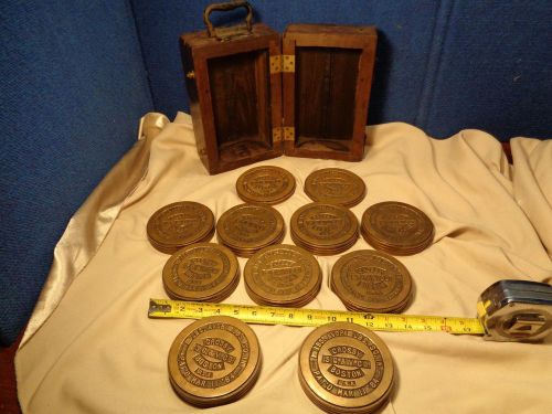 ANTIQUE 1800&#039;S  BRASS SCALE WEIGHTS **STEAM ENGINE DEAD WEIGHTS**