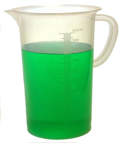 Eisco labs 2000ml polypropylene &#034;pitcher&#034; - beaker with handle and spout 20ml... for sale