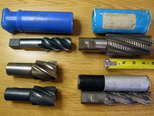 Lot of 4 big end mills and 1 big tap. USA made.