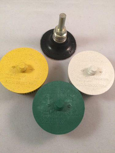 Authentic 3M Bristle Disc 2&#034; Combo kit with Mandrel 50,80 and 120 grit