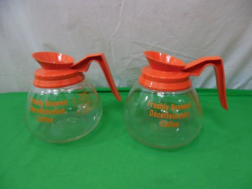 2 Glass Restaurant Decaffeinated Orange Top Carafe Brewed Coffee Serving Pots