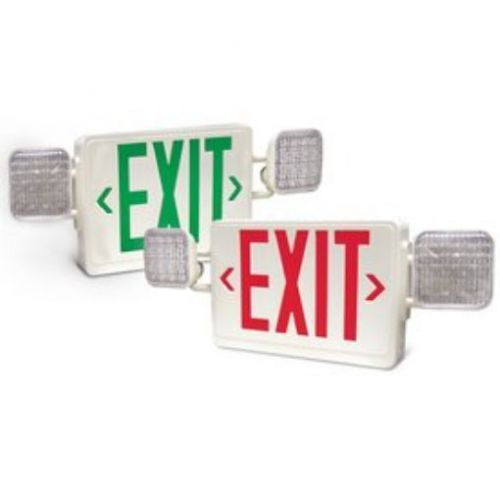 Utilitech red/green dual color led hardwired exit sign and emergency lamp light for sale