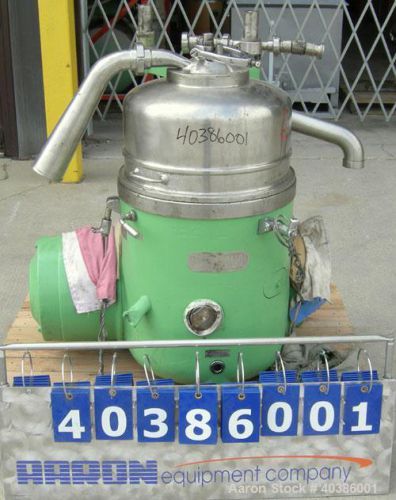 Used- westfalia rta-45-01-076 solid bowl disc centrifuge, stainless steel constr for sale