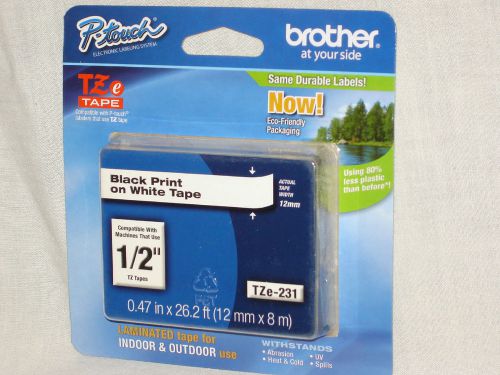 Brother® Laminated Black on White Tape (TZe-231) - Retail Packaging Most Popular