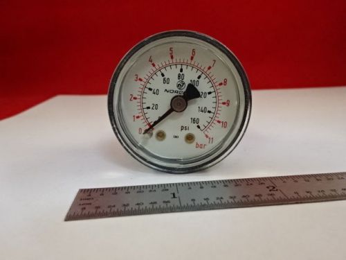 NORGREEN MANOMETER PNEUMATIC AIR 160 PSI GAUGE PRESSURE  AS IS &amp;H1-C-18