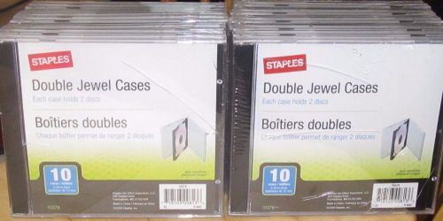 18 New Staples Double Jewel CD / DVD Cases, NEW Sealed!