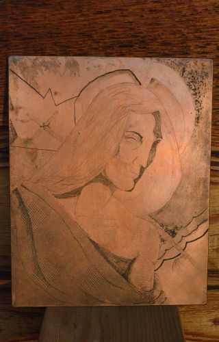 Vintage copper etching plate of jesus angel holy spirit? for sale