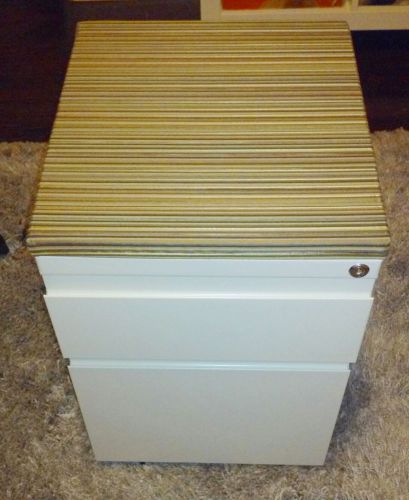 Haworth cushioned upholstered top mobile file pedestal cabinets - lot of 2 for sale