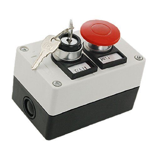 Key Lock on off Switch Red Mushroom Push Button Station