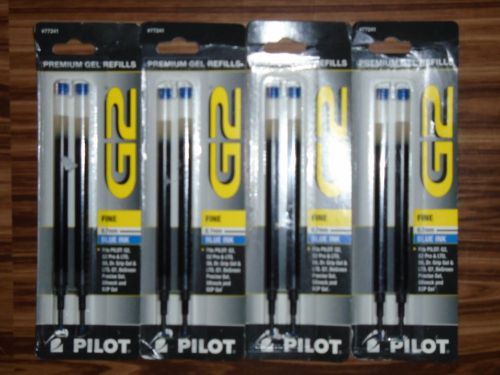 Lot of 8 Pilot G2 Premium Gel Ink Refills - Fine Point 0.7mm - Blue Ink #77241