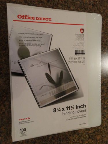 Office Depot® Brand Clear Poly Binding Covers 8 3/4&#034; x 11 1/4&#034; 100 Count