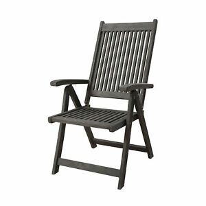Vifah Renaissance Outdoor Patio Hand-scraped Wood 5-Position Reclining Chair
