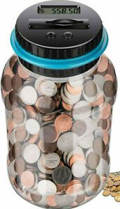 Digital Piggy Bank Savings Plastic Jar Automatic Coins Change Counter