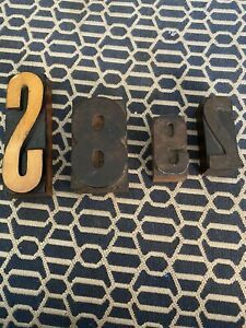 4 antique printer blocks