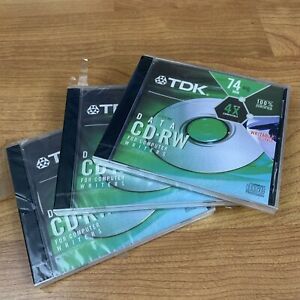 TDK CD-RW Lot of 3- 74 Min 650 MB Factory Sealed