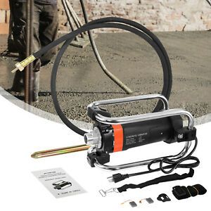 1100W Electric Concrete Vibrator to Remove Air Bubbles Level w/14-3/4 Ft Poker