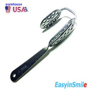 EASYINSMILE Dental Impression Bite Tray Stainless Steel Long Handle 13cm 3 in 1